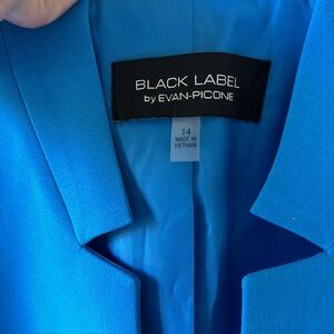 NWT Black Label by Evan Picone Blazer Jacket 14 Azure Blue Career Professional